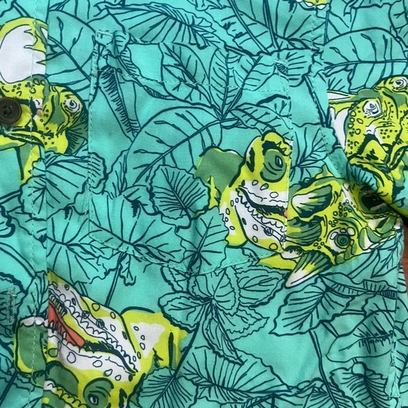 CAT & JACK Boys tropical dinosaurs print button down shirt - Picture 7 of 9